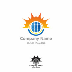Nature Solar logo vector template, Creative Sun energy logo design concepts