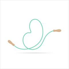 J letter logo made of jumping rope. Vector isolated font app logo, sports and healty design and more - obrazy, fototapety, plakaty