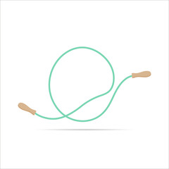 O letter logo made of jumping rope. Vector isolated font app logo, sports and healty design and more