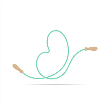 J letter logo made of jumping rope. Vector isolated font app logo, sports and healty design and more