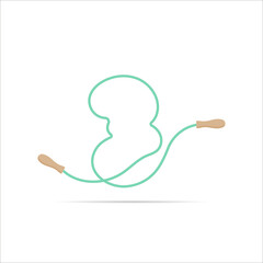 3 number logo made of jumping rope. Vector isolated font app logo, sports and healty design and more