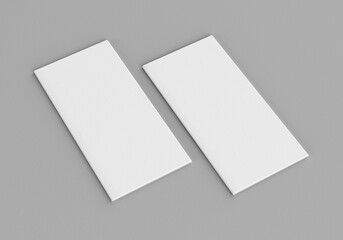 Tri-fold brochure, booklet mockup for graphic designers presentations and portfolios. 3D rendering.