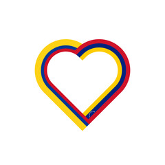 unity concept. heart ribbon icon of colombia and venezuela flags. vector illustration isolated on white background