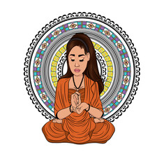 illustration of woman with yoga