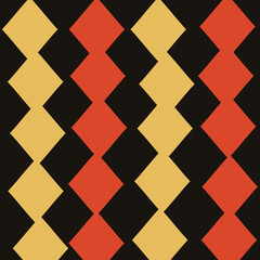Red and yellow diamonds. Vector seamless design for print. Interior print for home, fabrics, cups, postcards, pillows.