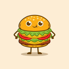 Burger cute character