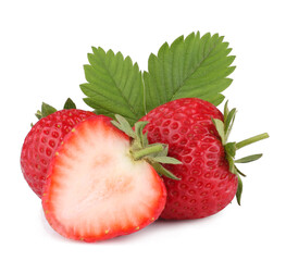 Strawberries isolated on white background.