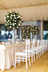 Table set for wedding with a beautiful flowers
