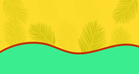 Fototapeta na wymiar Colorful summer banner design background layout. Horizontal poster, greeting card, header for website.Tropical Summer background layout banner design.