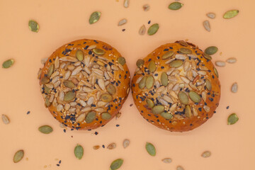 Bakery, two grain on the table, top corner.