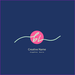 bl Initial handwriting logo vector design