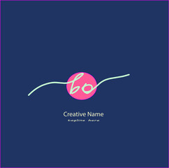 bo Initial handwriting logo vector design