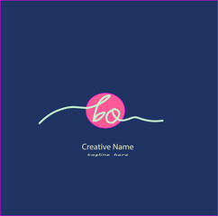 bq Initial handwriting logo vector design