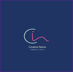 Ci Initial handwriting logo vector design