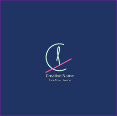 Cl Initial handwriting logo vector design