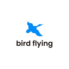 Pelican Bird Logo. Flying Animal Symbol with Beak and Wing. Abstract Sky Concept. Creative Nature Icon. Modern Silhouette Design. 