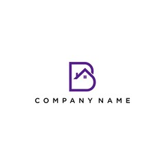Obraz premium creative letter b logo, home house real estate vector