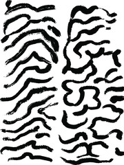 Abstract minimal black brush stroke lines. Vector hand drawn illustration - 508666014