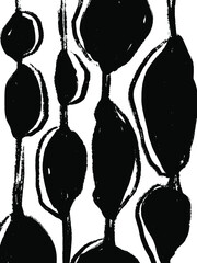 Abstract minimal black and white vector hand drawn illustration - 508666028