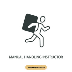 Fototapeta na wymiar manual handling instructor icons symbol vector elements for infographic web