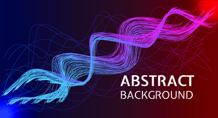 Abstract lines on purple  and blue gradient background