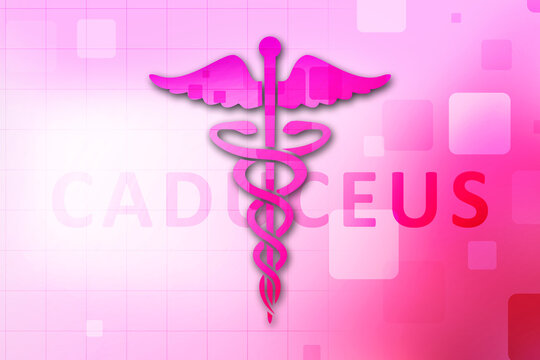 2d Illustration Caduceus Medical Symbol