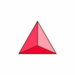 Fototapeta premium red tetrahedron or triangular pyramid shape.vector illustration isolated on white background