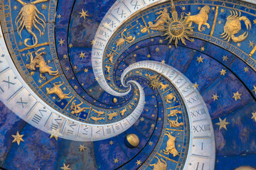 Abstract old conceptual background on mysticism, astrology, fantasy