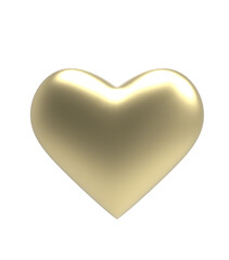 Metal Heart icon isolated on white background. 3D illustration.