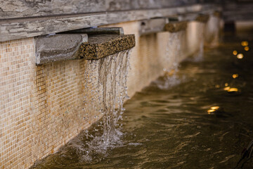 water flowing from fountain