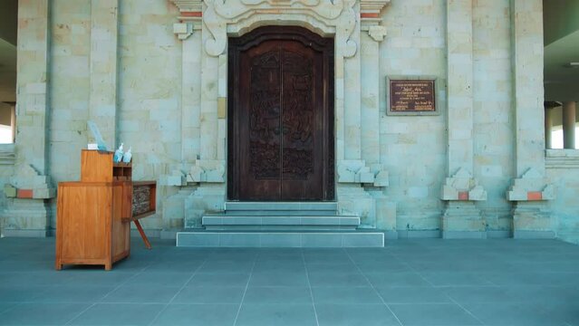 Entrance to Protestant church without people