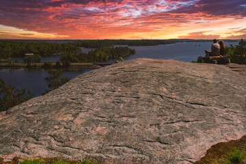 Stunning scenic landscapes from the interior of Ontario Canada in the Canadian Shield.  Explore forests and beautiful pristine lakes at sunset in a beautiful foliage of nature.  
