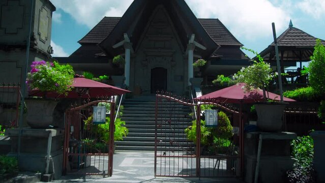 Entrance to Protestant church without people