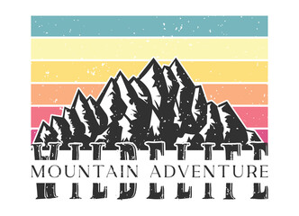 Wiledelife mountain adventure T-shirt design
