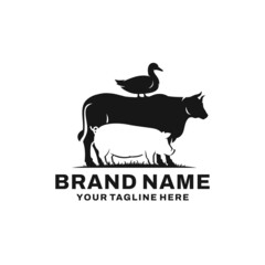 Farm animal logo vector