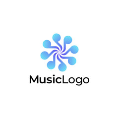 music gradient colorful logo design template. eight music note logo
