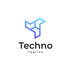 technology modern gradient colorful logo
