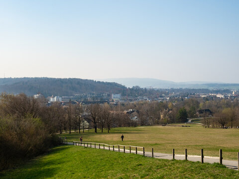 Zurich, Switzerland - March 26th 2022: View from Irchelpark towards Oerlikon