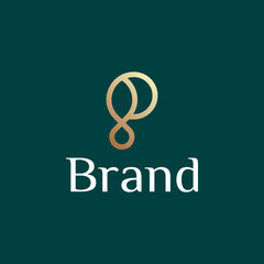 Premium letter P infinity logo design. Luxury linear creative monogram.
