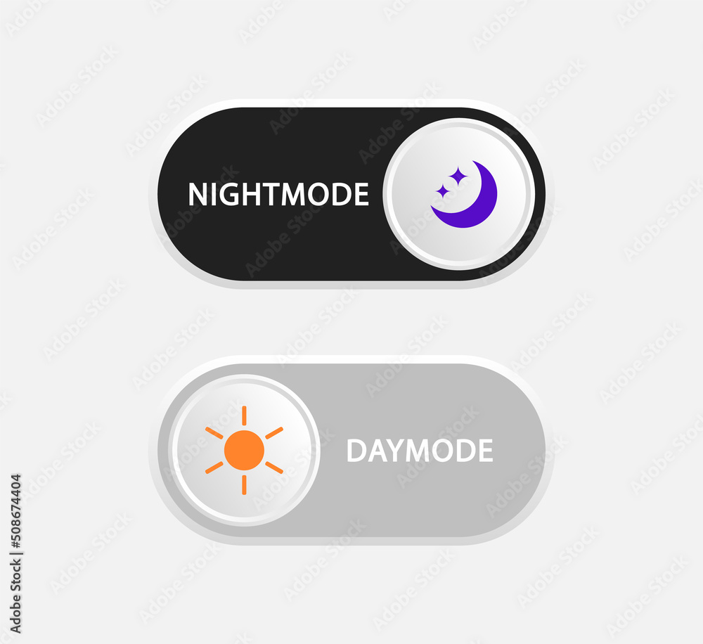 Poster day and night mode switch. on and off toggle switch. light and dark mode buttons for web design, mob