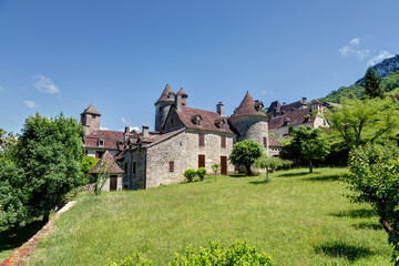 Fototapeta na wymiar Architecture dans le village d'Autoire dans le Lot - région Occitanie