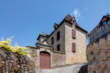 Architecture dans le village d'Autoire dans le Lot - région Occitanie