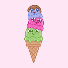 Ice cream cute character