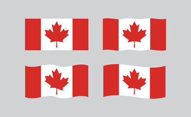 Flag of Canada. Canadian national symbol. Red maple leaf.