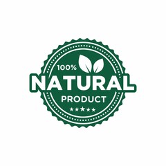 100 percent natural label sticker badge Vector, 100% organic vector, 100% natural stamp vector