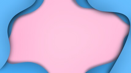 Pink and blue Paper cut minimal background with copy space  ,illustration Vector EPS 10