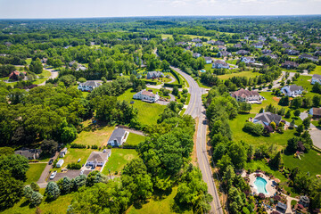 Fototapeta na wymiar Aerial Drone of Marlboro NJ Real Estate