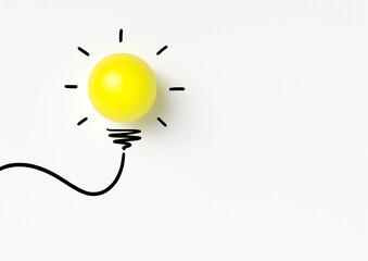 Idea bulbs and stripes. 3D Render.