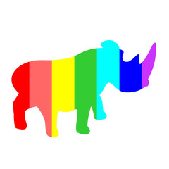 Rhino who thinks he's a rainbow