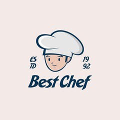 Chef vintage logo design vector illustration